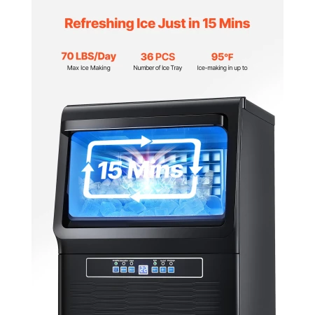Commercial Ice Maker Freestanding Cabinet Machine 31.8 kg/24H