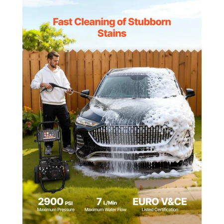 Gas Pressure Washer 2900 PSI and Max 7 L/min, Upgrade Aluminum