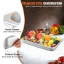 6 Pack Steam Table Pans 20.9 x 12.8 x 2.6 Inch Deep Steam Table Pan Full Size 8.5L Deep Food Container Stainless Steel Oven Tray