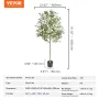Artificial Olive Tree, 1.5 m Tall Faux Plant, Secure PE Material & Anti-Tip Tilt Protection Low-Maintenance Plant, Lifelike Gree