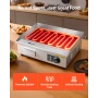 Commercial Electric Griddle, 535 x 300 mm, 3200W, 50-300°C Adjustable Temp Control, Stainless Steel Countertop Flat Top Grill wi