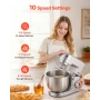 Stand Mixer, 4.2 L+5.7 L Electric Kitchen Mixer, 1500W Dough-Mixer, 10 Speeds Tilt-head Food-Mixer with Stainless Steel Bowls, D