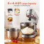 Stand Mixer, 4.2 L+5.7 L Electric Kitchen Mixer, 1500W Dough-Mixer, 10 Speeds Tilt-head Food-Mixer with Stainless Steel Bowls, D