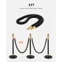 2 Pcs Black Velvet Stanchion Ropes, 1.5 m Crowd Control Stanchion Black Velvet Ropes with Gold Hooks, Post Queue Barrier Carpet 