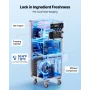 Commercial Ice Cream Machine, 20-28L/H Yield, 2200W 3-Flavor Freestanding Soft Serve Ice Cream Maker with 2 x 6L Hoppers & Built