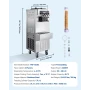 kommerciel ismaskine, 20-28L/H ydelse, 2200W 3-smags