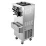 Commercial Ice Cream Machine, 20-28L/H Yield, 2200W 3-Flavor Freestanding Soft Serve Ice Cream Maker with 2 x 6L Hoppers & Built