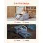2-in-1 Kids Sofa, Foldable Toddler Soft Couch with Armrests, Glow in the Dark Kids Couch Fold Out with 28D Sponge & Flannel, Con