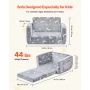 2-i-1 børnesofa, sammenfoldelig blød børnesofa med armlæn, Glow