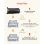 2-in-1 Kids Sofa, Foldable Toddler Soft Couch with Armrests, Glow in the Dark Kids Couch Fold Out with 28D Sponge & Flannel, Con