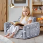 2-i-1 børnesofa, sammenfoldelig blød børnesofa med armlæn, Glow