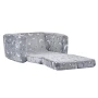 2-in-1 Kids Sofa, Foldable Toddler Soft Couch with Armrests, Glow in the Dark Kids Couch Fold Out with 28D Sponge & Flannel, Con
