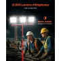 LED arbejdslys med stativ, 21000 lumen, tre-hoved bærbar
