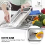 6 Pack Steam Table Pans 20.9 x 12.8 x 2.6 Inch Deep Steam Table Pan Full Size 8.5L Deep Food Container Stainless Steel Oven Tray