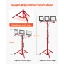 LED Work Light with Stand, 15000 Lumens, Three-Head Portable Camping Light with Individual Switch, Tripod Stand, 3.3 m Power Cor
