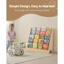 Montessori Bookshelf, 5-Tier Scalloped Kids Bookshelf, Front Facing Toddler Bookcase, Dual Hooks for Hanging Backpacks, Baby Boo