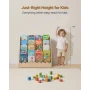 Montessori Bookshelf, 5-Tier Scalloped Kids Bookshelf, Front Facing Toddler Bookcase, Dual Hooks for Hanging Backpacks, Baby Boo