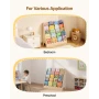 Montessori Bookshelf, 5-Tier Scalloped Kids Bookshelf, Front Facing Toddler Bookcase, Dual Hooks for Hanging Backpacks, Baby Boo