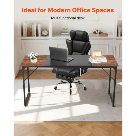 Computer Desk, 160 cm Office Gaming Desk for Home Office, Writing Study Work Modern Simple Table with Metal Frame for Large Legr