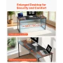 Computer Desk, 160 cm Office Gaming Desk for Home Office, Writing Study Work Modern Simple Table with Metal Frame for Large Legr