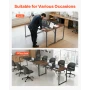 Computer Desk, 160 cm Office Gaming Desk for Home Office, Writing Study Work Modern Simple Table with Metal Frame for Large Legr