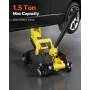 Low Profile Floor Jack, 1.5 Ton Capacity, Steel Racing Floor Jack with Single Piston Quick Lift Pump, Storage Case, Hydraulic Tr