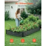 Metal Raised Garden Bed, 2.4 x 1.2 x 0.3 m Outdoor Galvalume Planter Garden Box, Open Bottom Design, Large Planter Raised Bed fo