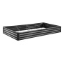 Metal Raised Garden Bed, 2.4 x 1.2 x 0.3 m Outdoor Galvalume Planter Garden Box, Open Bottom Design, Large Planter Raised Bed fo