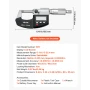 mikrometersæt, digitalt udvendigt mikrometer 0-25,4 mm