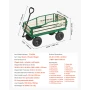 Pull-Along Wagon for Kids,101 cm Toddler Wagons with Foldable Wooden Panel & Handle, Supports up to 250kg, 25.4cm All-Terrain Ti