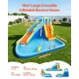 Inflatable Bounce House, 11.6 x 13.1 x 7.7 ft Inflatable Bounce House Water Slide, Bouncer Castle with Bounces Zone, Climbing Wa