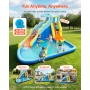 Inflatable Bounce House, 11.6 x 13.1 x 7.7 ft Inflatable Bounce House Water Slide, Bouncer Castle with Bounces Zone, Climbing Wa