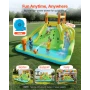 Inflatable Bounce House, 13.3 x 11.4 x 8.4 ft Inflatable Bounce House Water Slide, Bouncer Castle with Climbing Wall, Double Tal