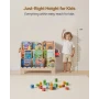 Montessori-bogreol, 3-lags scalloped børne-bogreol, frontvendt