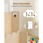 Montessori Bookshelf, 3-Tier Scalloped Kids Bookshelf, Front Facing Toddler Bookcase, Dual Hooks for Hanging Backpacks, Baby Boo