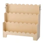 Montessori Bookshelf, 3-Tier Scalloped Kids Bookshelf, Front Facing Toddler Bookcase, Dual Hooks for Hanging Backpacks, Baby Boo