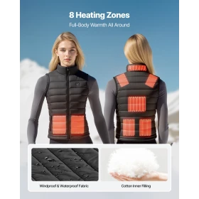 Heated Vest, Dame Elektrisk Varme Vest med 16000 mAh
