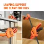 Bar Clamps for Woodworking, 2-Pack 24" One-Handed Clamp/Spreader, Quick-Change F Clamp with 300 lbs Load Limit, High-strength Pl