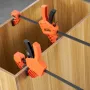 Bar Clamps for Woodworking, 2-Pack 24" One-Handed Clamp/Spreader, Quick-Change F Clamp with 300 lbs Load Limit, High-strength Pl