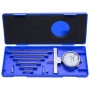 Depth Gauge, Depth Micrometer 0-22 in Measuring Range, 0.001 in Resolution, with 4 Anvils & 6 Standard Rods, Precision Easy to R