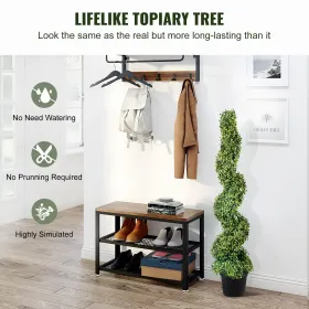 Kunstige buksbomtræer, 120 cm høje (2 stk.) Kunstig topiary plante udendørs, grøn helårsplant med udskiftelig plante