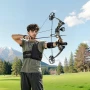 Compound Bow Archery, Adjustable 19-30 in Draw Length Compound Bow Package for Beginner, 19-70 Lbs Draw Weight Archery Bows and 