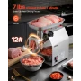 Commercial Electric Meat Grinder, 3.2 kg/min Capacity, 12 Industrial Meat Mincer with 2 Stainless Steel Blades, 2 Grinding Plate