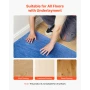 Floor Underlayment 18.6 m²/Roll, 3 mm Thick Laminate Flooring Padding with Attached Vapor Barrier, Heavy Duty Fiber + PE Film, S