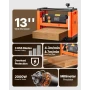 Thickness Planer, Two Speed, 330 mm Width Worktable Power Benchtop Planer, Three-Blade, 2000W 23500 RPM Powerful Motor, Dual Rol