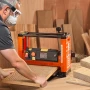 Thickness Planer, Two Speed, 330 mm Width Worktable Power Benchtop Planer, Three-Blade, 2000W 23500 RPM Powerful Motor, Dual Rol