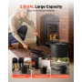 Ash Bucket, 4 PCS with Lid, Shovel, Broom and Gloves, Metal Fireplace Charcoal Bucket and Ash Can, 9.8L Large Capacity for Firep