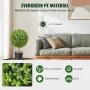 Artificial Topiaries Boxwood Trees, 24 inch Tall (2 Pieces), Ball-Shape Faux Topiaries Plant with Planters, Green Feaux Plant w/