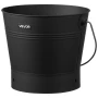 Ash Bucket, 4 PCS with Lid, Shovel, Broom and Gloves, Metal Fireplace Charcoal Bucket and Ash Can, 9.8L Large Capacity for Firep