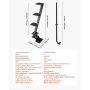 Boat Trailer Steps, 4-Step, Heavy-Duty Boat Trailer Steps with Handle, Non-Slip Surface, 3 Mounting Angle Options, Steel Ladder 